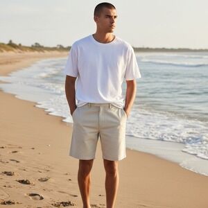 Ted Baker Barnham Core Chino Short Slim Beige Tan Stretch Size 36R